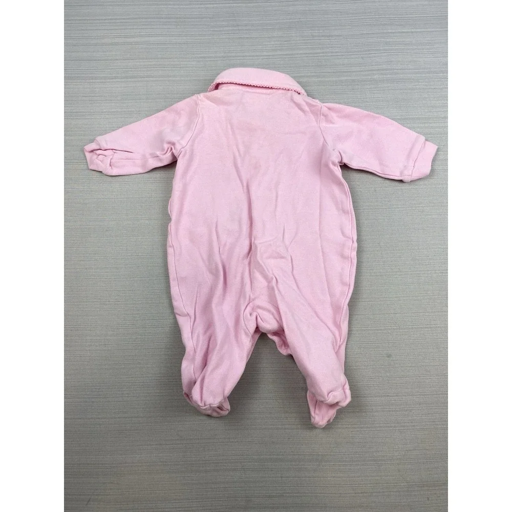 Vintage Carter's Pink Embroidered Butterfly Footie Pajamas Size 0-3‎ Months